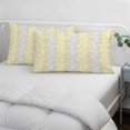 thumbnail image 4 of Yellow Grey Botanical Queen Pillow Covers, Pastoral Spring Summer Leaf Soft Breathable Throw Pillow Cases with Invisible Zipper, Decorative Pillowcase Pillows Protectors for Sofa Bed Chair 20"x30", 4 of 9