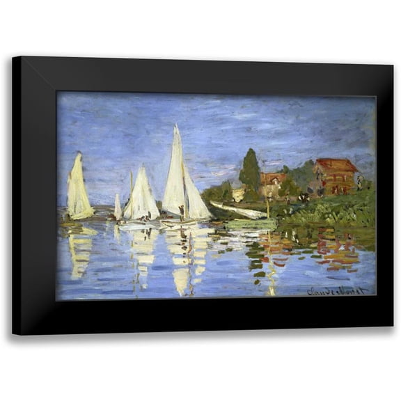 Monet, Claude 14x10 Black Modern Framed Museum Art Print Titled - Regatta at Argenteuil