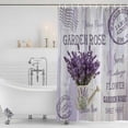 thumbnail image 2 of Purple Lavender Shower Curtain Set - 72" x 78" Washable Bathtub Curtain with 12 Hooks, Vintage Farmhouse Rustic Floral Wooden Grain Waterproof Fabric Stall Shower Curtains for Bathroom/Bathtub Décor, 2 of 6