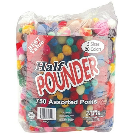 - Pepperell Assorted Pom-Poms, 1/2 lb