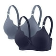 thumbnail image 2 of Amvlyk 2PC Bras for Women Wireless Push Up Bra Soft Breathable Bra with Adjustable Straps Seamless Comfortable Everyday Bra for Workout Walking Activewear Sleep, 2 of 9