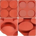 thumbnail image 3 of Molde redondo de silicona for pasteles con 6 cavidades: molde for hornear antiadherente de 4 pulgadas for cupcakes, muffins y aros de huevo, fácil de desmoldar, resistente al calor hasta 446 °F, 3 of 3