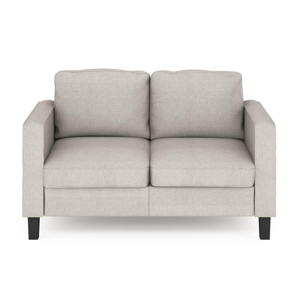 Furinno Bayonne Modern Upholstered Loveseat, Fog