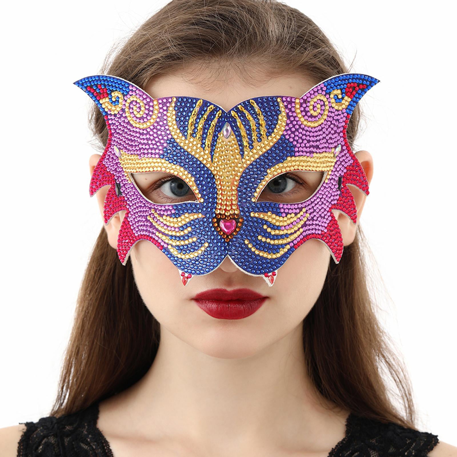 5D Diamond Eyemask Making Kit for Adults Kids Rhinestone Embroidery Eye Mask DIY 