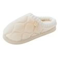 thumbnail image 5 of Womens House Slippers Plush Warm Comfy Memory Foam Winter Slip on Home Shoes Indoor Outdoor Nonslip Fuzzy Slides White 6, 5 of 6