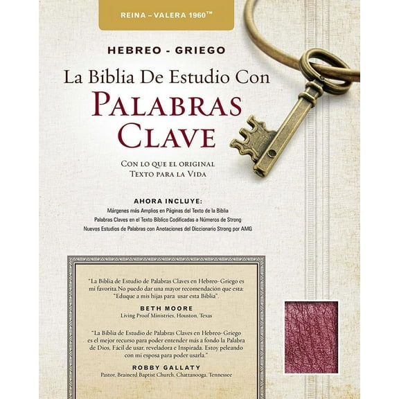 The Hebrew-Greek Key Word Study Bible Spanish Edition : Reina-Valera 1960 Edition Bonded Burgundy (Hardcover)