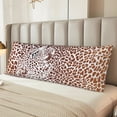 thumbnail image 4 of Bingfone Body Pillow Cover Long Pillow Case with Zipper Decorative Bedding Pillowcase 20"x54" Soft Cushion Pillow Case for Bedroom (without pillow core) -Leopard Brown, 4 of 6