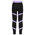 thumbnail image 2 of IEFIEL Girls Stripes Sports Pants Juniors Skating Cycling Pants Contrast Color Leggings A Lavender 8, 2 of 5
