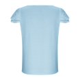 thumbnail image 5 of UACY Girls Tops Summer Boho Blouses Short Sleeve Square Neck Crochet Lace Trim Casual Shirts, 5 of 6