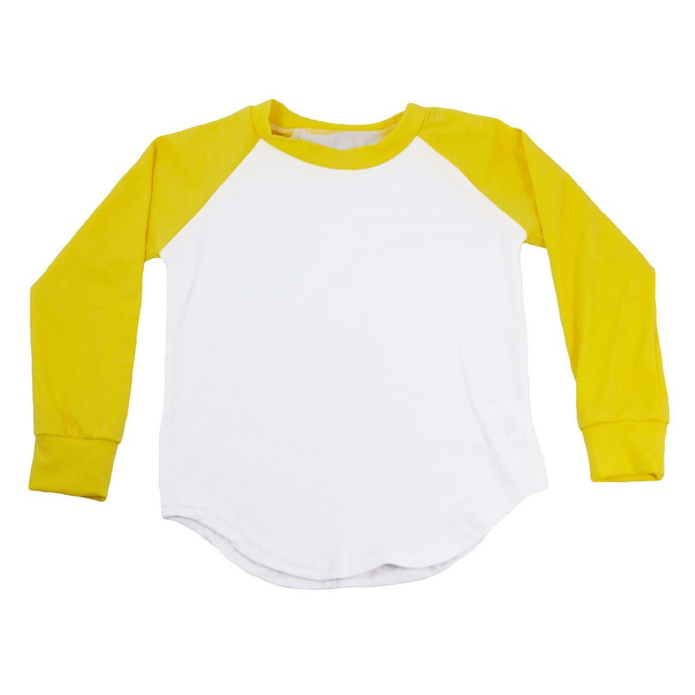 skinke tilbehør Juster Unisex Little Kids Yellow Two Tone Long Sleeve Raglan Baseball T-Shirt 5 -  Walmart.com
