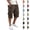 H08 - Brown, variant on Cargo Shorts for Men Below Knee Relaxed Fit Cotton Capri Cargo Shorts with Multi Pockets Long Tactical Shorts Summer,White,4XL