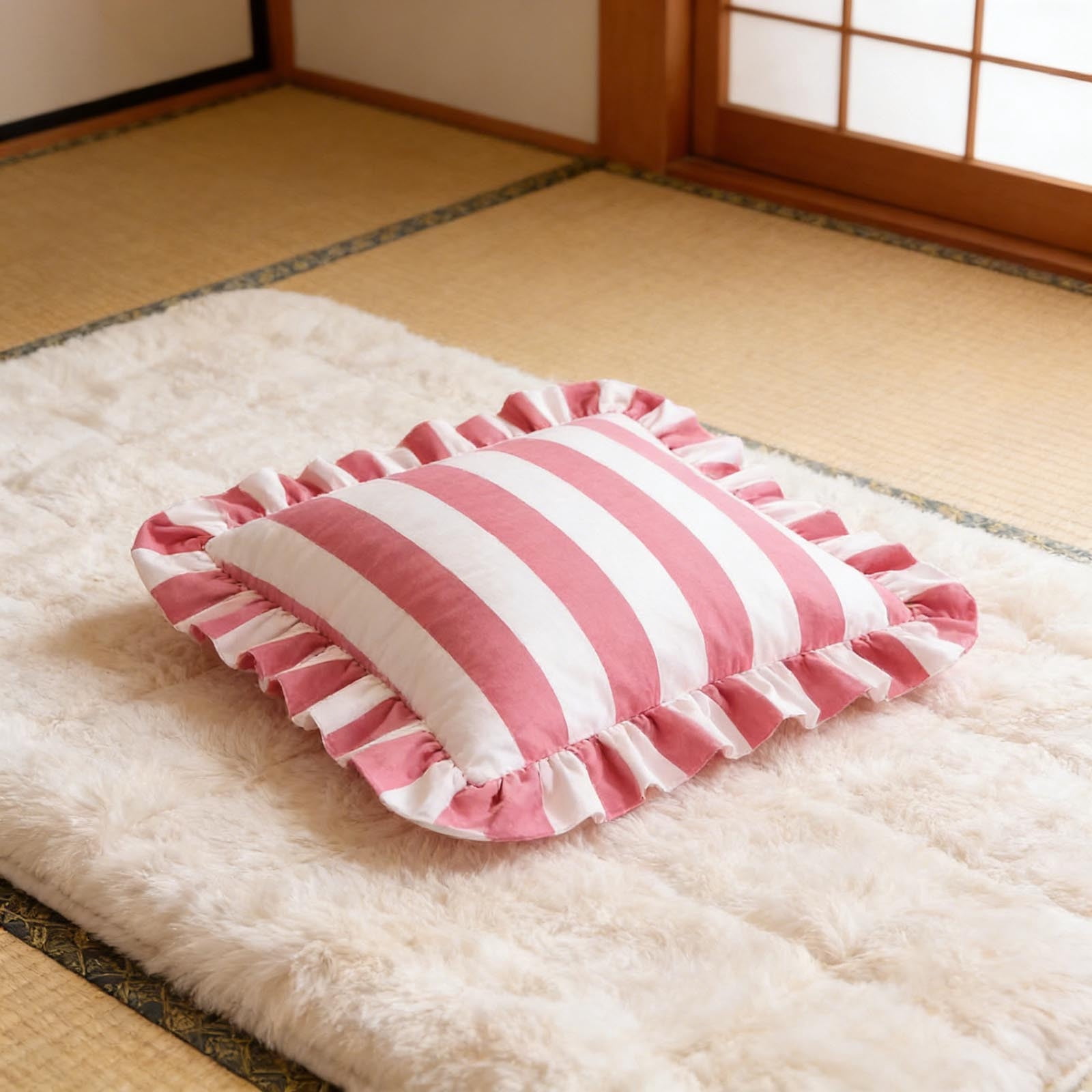 Outdoor Throw Pillows, Velvet Decorative Pillows, Ruffled Decorative Pillows (with filling), Perfect for Sofas, Bedrooms, and Living Rooms—Soft Home Textile Accessories