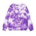 thumbnail image 5 of Zwiiyzr Girls Crewneck Oversized Sweatshirt Kids Multi-Color Trendy Long Sleeve Pullover Tops 1-12 Years Purple, 5 of 5