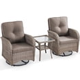 thumbnail image 3 of Bellefurn Patio Swivel Chairs Set of 2 Outdoor Swivel Rocker Patio Chair with Side Table,Wicker Patio Furniture Set for Porch Deck Backyard Poolside, 3 of 12