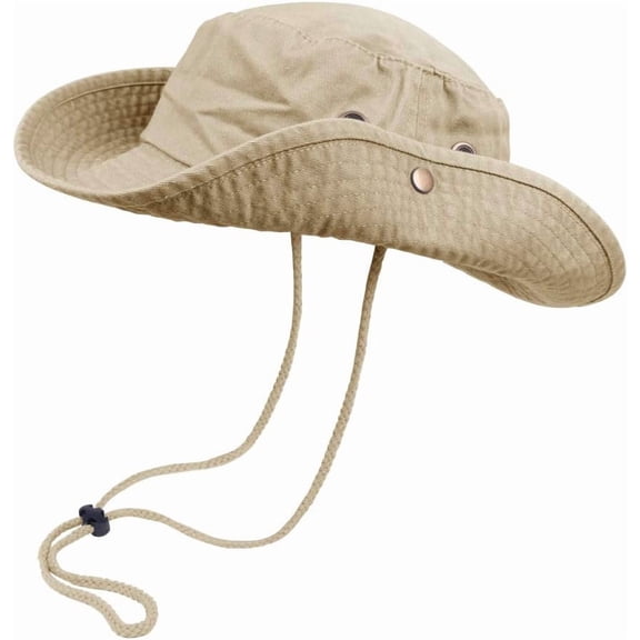 Bucket Hats with String Wide Brim Hiking Fishing UV Sun Protection Safari Unisex Boonie