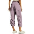 thumbnail image 4 of TQWQT Womens Capri Pants Activewear Cropped Pants Quick Dry Drawstring Workout Plus Size Cargo Joggers Yoga Capris with Pockets Purple M, 4 of 8