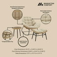 thumbnail image 4 of Benson Modern 3-Piece Patio Rocking Chair with Ottoman and Table in Cream, 4 of 18