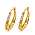 thumbnail image 2 of Gold Plating Hoop Earrings for Women,Hollow Oval Hoop Earrings Hypoallergenic U Shaped Hoops Earring for Jewelry Gifts, 2 of 10