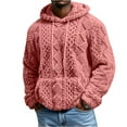 thumbnail image 2 of Cyglowse Thermal Hoodie for Men Double Sided Fleece Sherpa Lined Pullover with Pocket Long Sleeve Thick Winter Sweatshirt Pink XL, 2 of 5