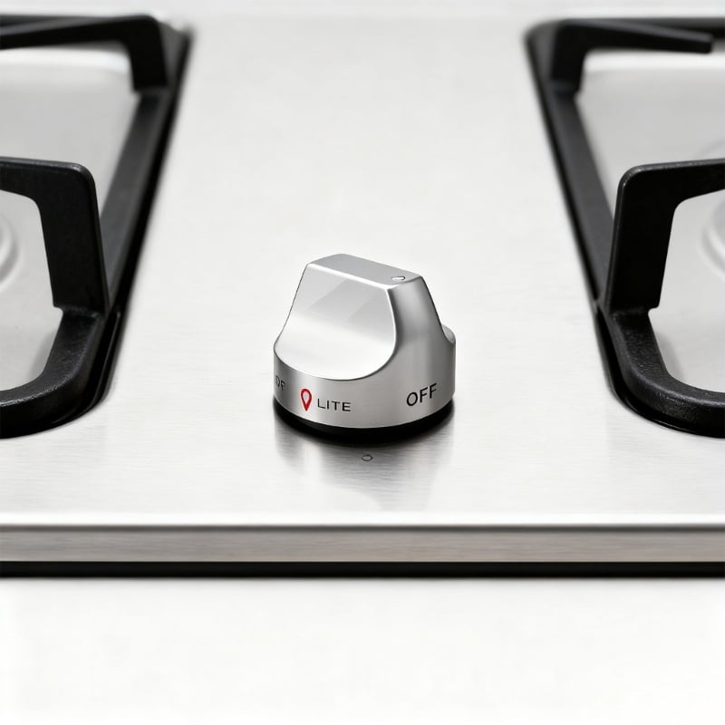 Set of 2 Metal Gas Stove Control Handle Replacement Part Easy Installtion Repairing Knob Suitable for Various Models