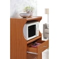 thumbnail image 2 of Hodedah Microwave Kitchen Cart, Cherry, 2 of 7