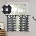 thumbnail image 1 of ZACOO 27"W x 36"L Short Curtains Buffalo Plaid Curtain Button Tab Top Window Tier Curtains for Kitchen Cafe Bathroom, Black and White, 2 Panels, 1 of 7