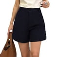thumbnail image 2 of ClodeEU Women's High Waisted A Line Wide Leg Shorts,Loose Fit Casual Short Navy,Womens Plus L, 2 of 7