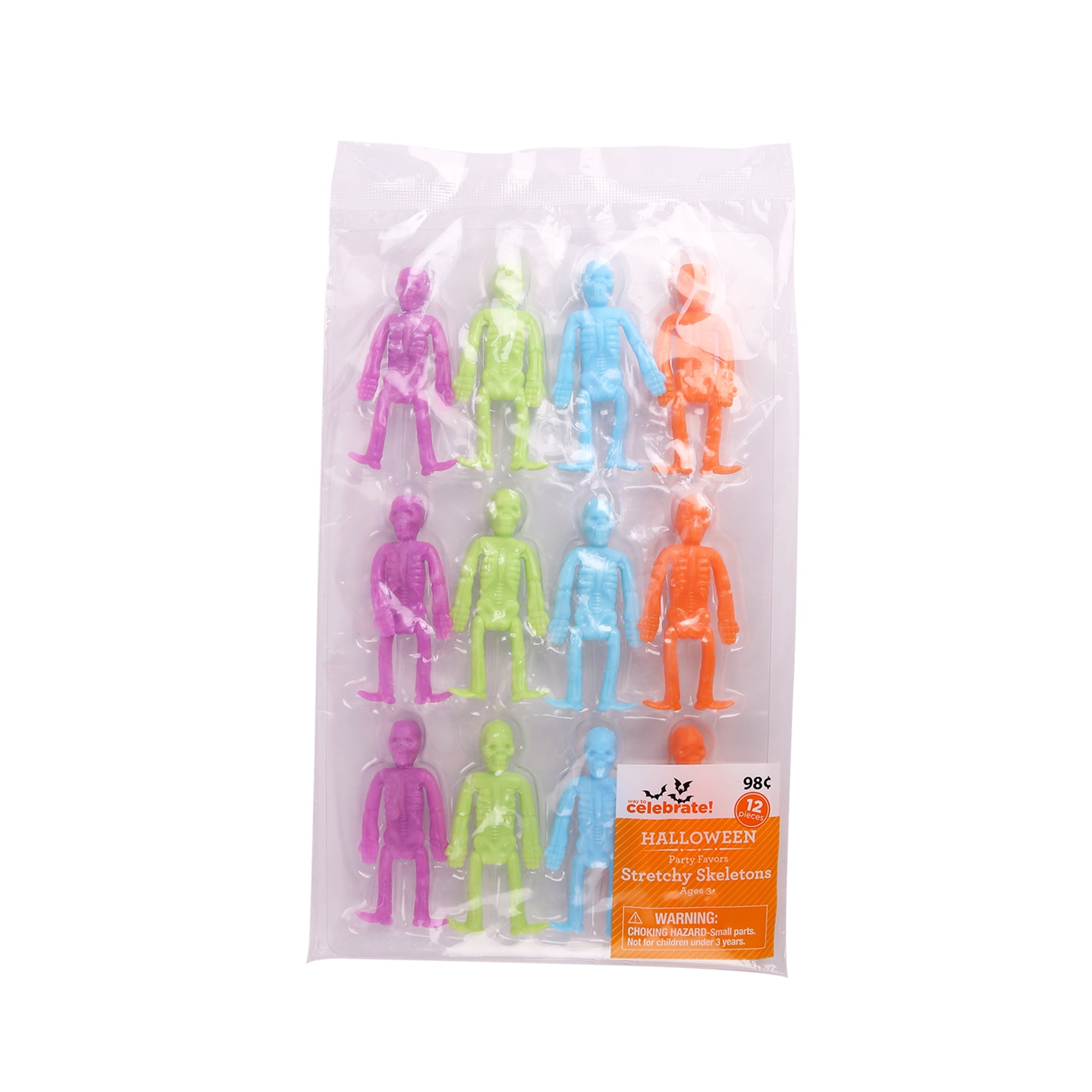 Way To Celebrate Multi Colors 12 Stretchy Skeletons Halloween Party
