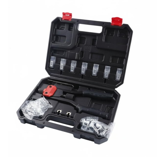 twisto Rivet Nut Set Various Sizes Manual Rivet Nut Tool Kit Portable Carrying Case Hand Riveter Kit for Mechanics, Metal Fabrication, Auto Repair, Workshop