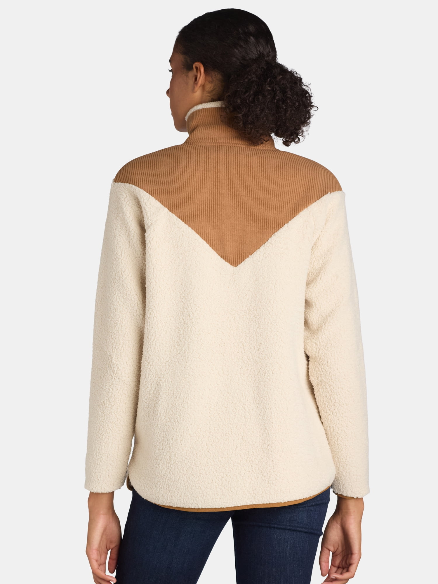 Time and Tru Women's Corduroy Fleece Pullover, Size S-XXXL