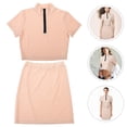thumbnail image 1 of GOOHOCHY 1Jgo Atuendo Femenino Con Top De Manga Corta Y Falda Ajustada En Color Beige Para Eventos, 1 of 6