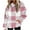 Pink, variant on Maplenight Oversized Hoodies for Women Fleece Plaid Long Sleeve Sweatshirt Baggy Drawstring Pullover Winter Warm Sweaters with Pocket