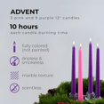 thumbnail image 2 of CANDWAX 12 inch Taper Advent Candles 3 Sets - Dripless Tapered Candlesticks and Unscented Candlesticks - Perfect for Advent Wreath - 12 pcs Advent Candles, 2 of 7