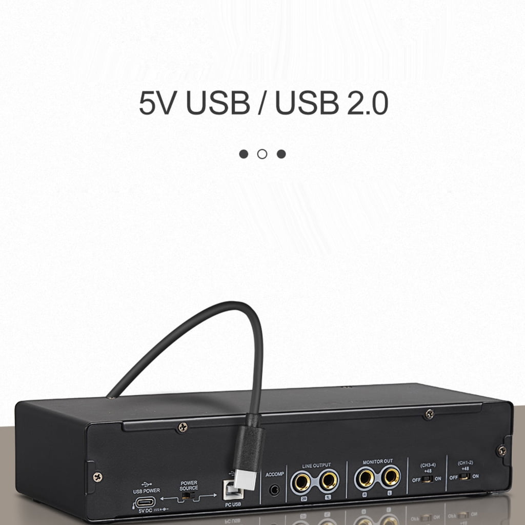 JZROCKER Four Channels Audio Interface Sound Card for Studio Recording Audio Mixer