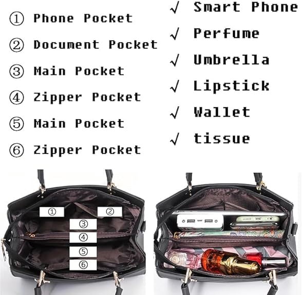 Purses and Handbags for Women Fashion Colorblock Zipper Top Handle Bags Leather Satchel Totes Work Shoulder Bag