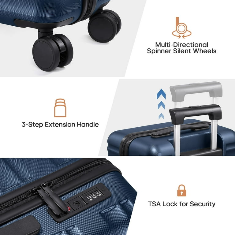MIUSSE Luggage Sets 3 Piece, 20 Inch Carry On with Wheels, TSA