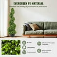 thumbnail image 3 of KFFKFF Set of 2 Artificial Spiral Boxwood Topiary Plants, 122cm Tall, Decorative Green Plants with Plastic PE and Iron Construction, Includes 10 Replacement Leaves, 3 of 8