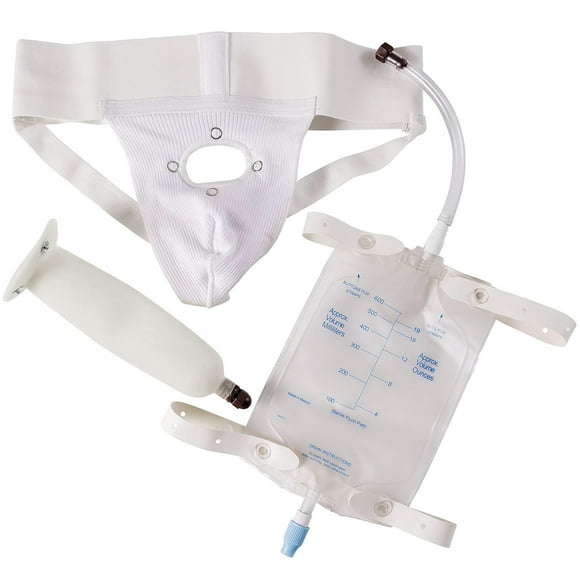 DMI Urinal for Men, Portable Urinal With Elastic Waistband And Urine Collection Bag or Leg, FSA and HSA Eligible, Holds Up To 20 Ounces Of Fluid,