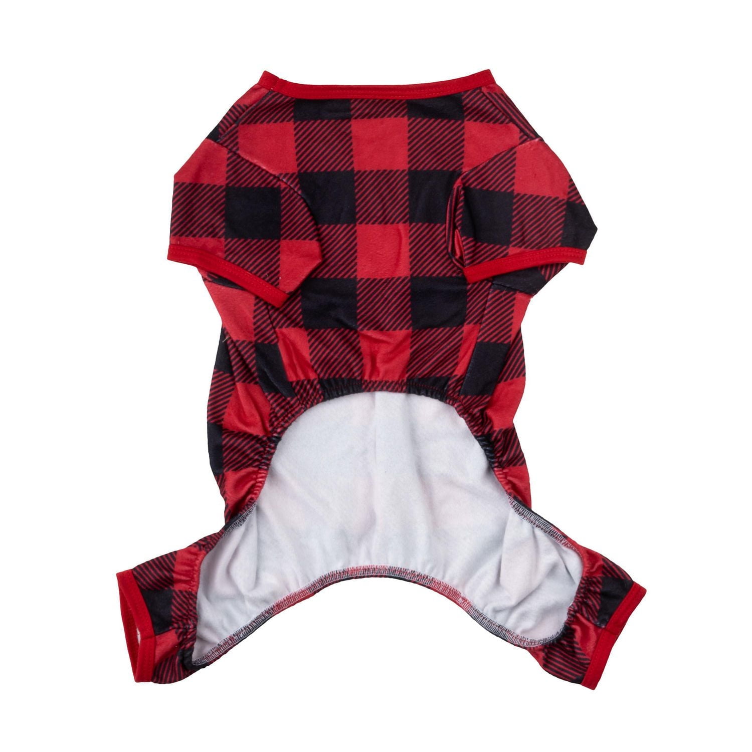 Vibrant Life Checkered Pet Holiday PJ for Pets - Dog and Cat Pajamas - Red