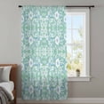 thumbnail image 4 of Light Green Blue Floral Sheer Curtains 108 Inches Extra Long, Vintage Pastoral Botanical Light Filering Curtains, Privacy Drapes Simi Floor to Veiling Curtain for Living Room Bedroom Window Treatment, 4 of 9