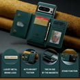 thumbnail image 3 of 2 In 1 Wallet Case Compatible with Google Pixel 8 Pro, Premium PU Leather Phone Case Back Cover Magnetic Detachable with Trifold Wallet Card Holder Pocket for Google Pixel 8 Pro, Green, 3 of 10