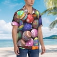 thumbnail image 2 of Lsque Easter Eggs1 pattern Hawaiian Shirt for Men, Unisex Summer Beach Casual Short Sleeve Button Down Shirts-Small, 2 of 9