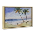 thumbnail image 4 of Stupell Industries Two Palms Beach Sunset Nautical & Beach Painting Gold Floater Framed Canvas Art Print Wall Art, 25 x 17, 4 of 10