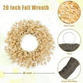 thumbnail image 3 of 26" Spring Wreath for Front Door, Easter Valentines Wild Floral Summer Wreaths, Mantel Porch Wall Wedding Living Room Home All Season Decor (Wheat), 3 of 17