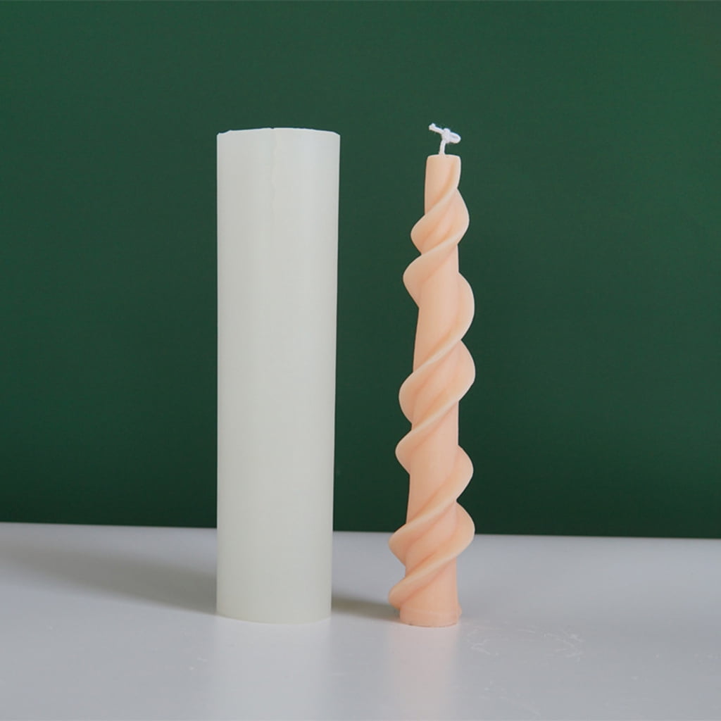 ZUARFY 3D Spiral Rod Silicone Mold for Plaster Candle Making Baking Chocolate Cake Dessert Pastry Mousse Mould