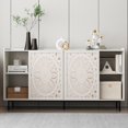 thumbnail image 6 of Aukfa Accent Cabinet with Carved Wood Design, Buffet Sideboard & TV Stand for Living Room, Dining Room,White, 6 of 8