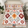 thumbnail image 2 of Manfei Tribal Orange Aztec Full Size Sheets for Adult, Hippie Geometric Bed Sheets, Mandala Bohemian Style Sheet Sets, Breathable Home Decor, 4 Pieces, 2 of 7