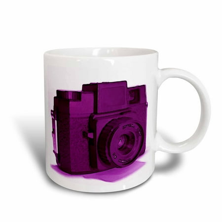 3dRose Picture of a Vintage purple plastic film camera, Ceramic Mug, 11-ounce