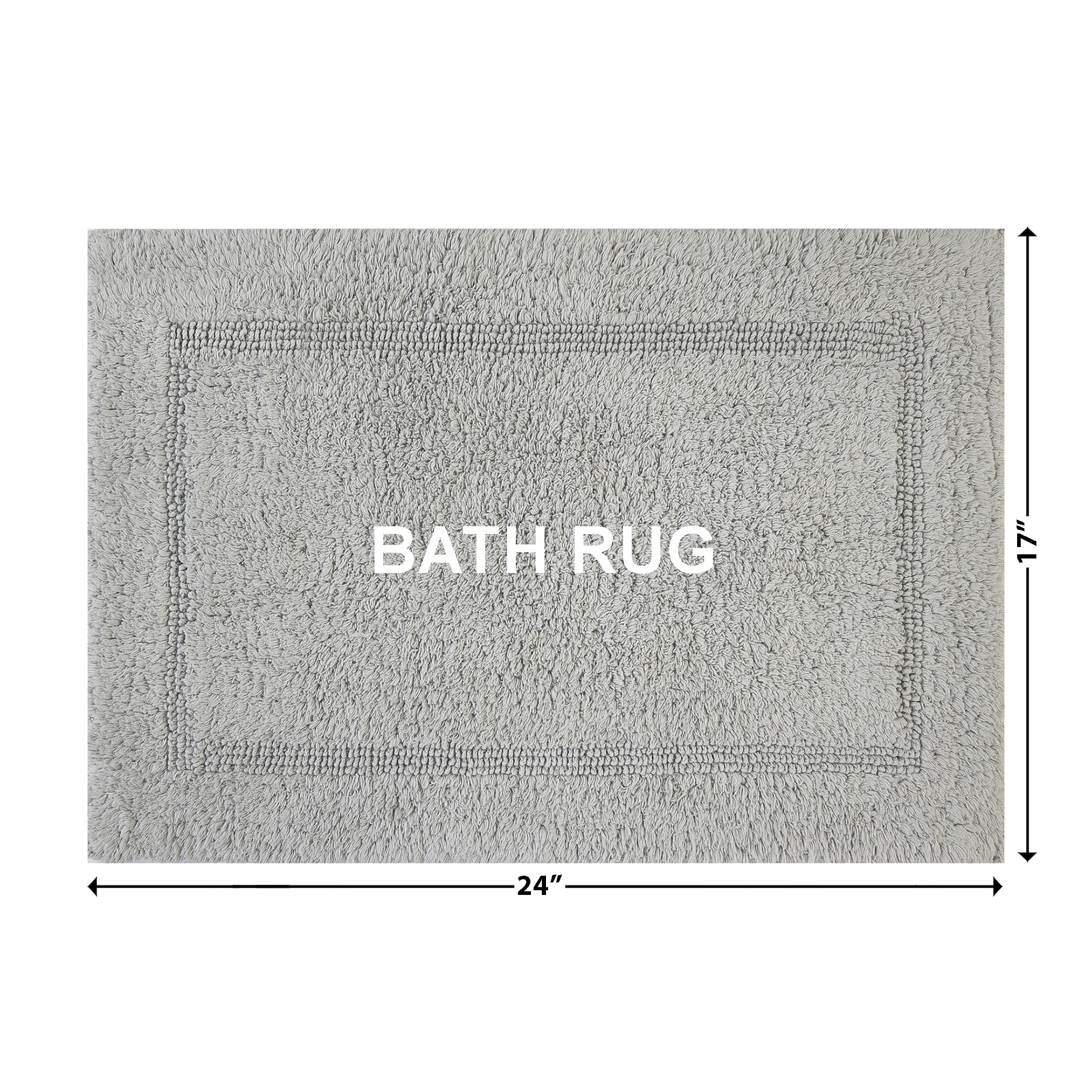 Better Homes & Gardens Cotton Reversible Bath Rug, 17 x 24 in, Soft Silver
