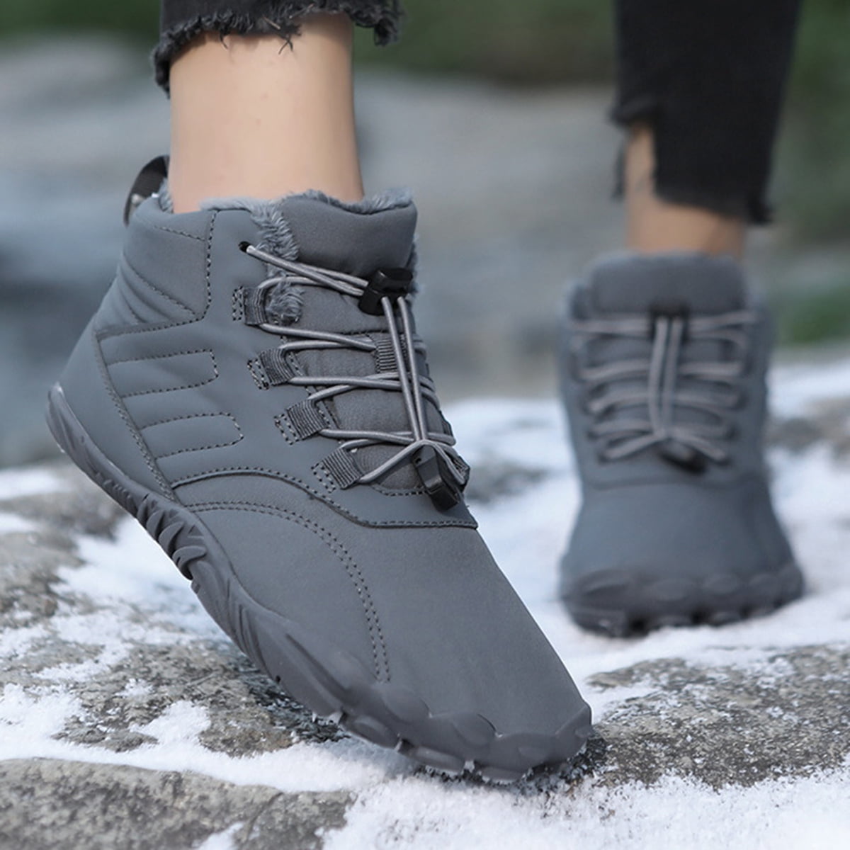 AUXDIQ Hiking Shoes for Men Women Winter Mountain Trekking Boots Outdoor Snow Booties